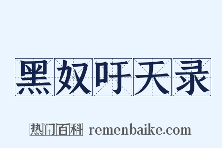 黑奴吁天录是什么意思的图片